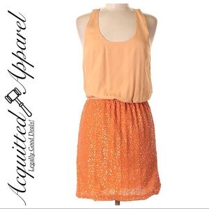 Miss Me MM Couture | Orange Sequined Dress